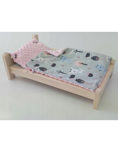 ŁÓŻKO DLA LALEK. ŁÓŻECZKO Z POŚCIELĄ I MATERACEM