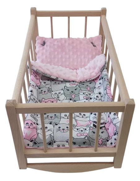 DREWNIANA KOŁYSKA dla lalek Z POŚCIELĄ