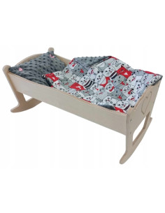 KOŁYSKA DLA LALEK Z POŚCIELĄ KOŁYSKA Z OZDOBNYMI GRAWERAMI