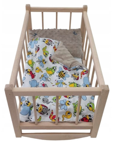 KOŁYSKA DLA LALEK Z POŚCIELĄ KOŁYSKA DREWNIANA...