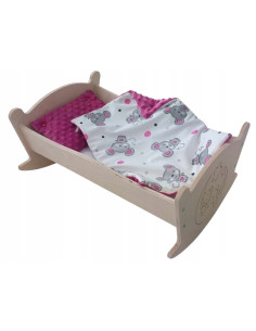 KOŁYSKA DLA LALEK DUŻA GRAWEROWANA Z POŚCIELĄ