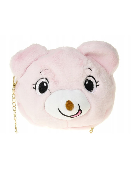 TOREBKA DZIECIĘCA RÓŻOWA, MIŚ. TOREBKA NA RAMIĘ Z ŁAŃCUSZKIEM