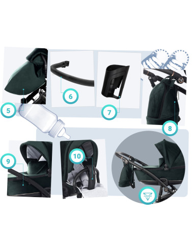 Wózek dziecięcy Junama SPACE VELUR (3w1) 03