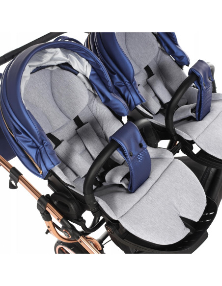 Wózek bliźniaczy Junama FLUO Duo v2 (3w1) 01