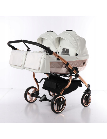 Wózek bliźniaczy Junama MIRROR Satin DUO (3w1) 05