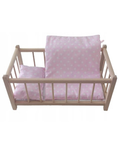 ŁÓŻECZKO DLA LALEK drewniane z pościelą - MOŻLIWOŚĆ...