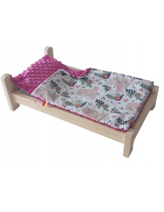 ŁÓŻKO duże DLA LALEK Z POŚCIELĄ ŁÓŻECZKO NIEMALOWANE DLA...