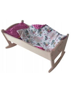 KOŁYSKA DLA LALEK Z POŚCIELĄ KOŁYSKA Z OZDOBNYMI...