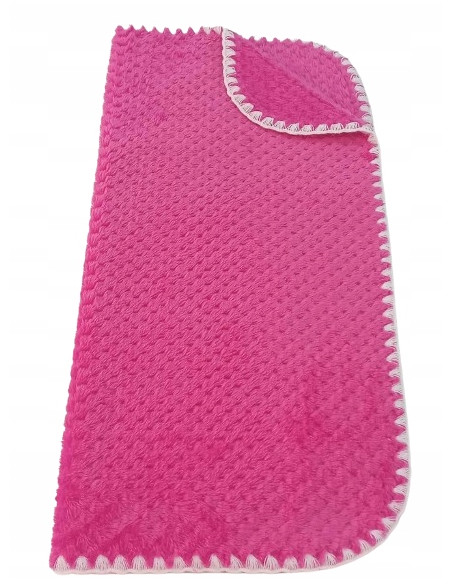 KOC PUSZYSTY DLA DZIECI KOCYK DLA NIEMOWLAKA 75X100 FUKSJA RÓŻOWY "ANANAS"