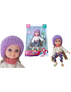 LALKA Z deską snowboaardową RUCHOME RĘCE NOGI DŁONIE