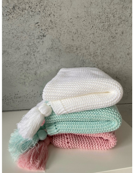 Kocyk otulacz PREZENT 80x80cm MIĘKKI BLANKET KOC TKANY 7 kolorów