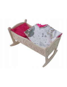 KOŁYSKA dla lalki Z POŚCIELĄ KOŁYSKA Z OZDOBNYMI GRAWERAMI