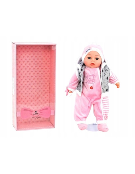 BOBAS LALKA 45cm MÓWI,ŚPIEWA+smoczek+lux opakowana
