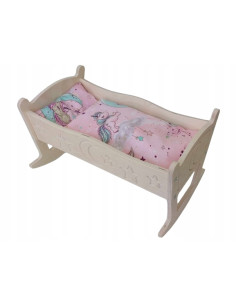 KOŁYSKA dla lalki POŚCIEL 3 el KOŁYSKA GRAWEROWANA