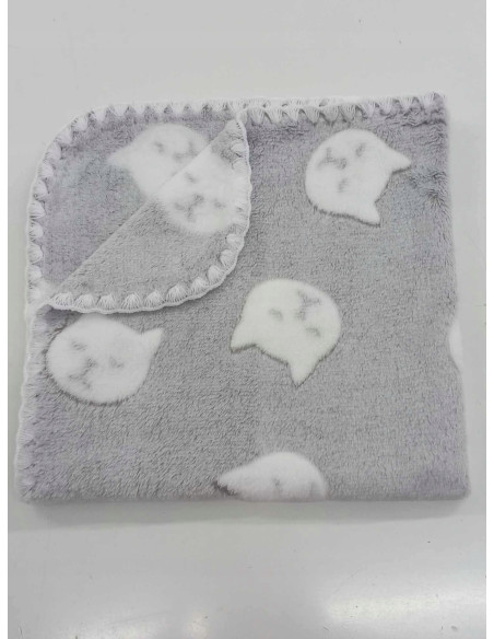 KOC PUSZYSTY DWUSTRONNY DLA DZIECI KOCYK DLA NIEMOWLAKA 75X100 WZÓR KOTKI