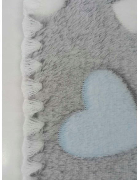 KOC PUSZYSTY DWUSTRONNY DLA DZIECI KOCYK DLA NIEMOWLAKA 75X100 SERDUSZKA