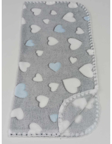 KOC PUSZYSTY DWUSTRONNY DLA DZIECI KOCYK DLA NIEMOWLAKA 75X100 SERDUSZKA