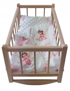 KOŁYSKA DLA LALEK Z POŚCIELĄ KOŁYSKA DREWNIANA KOLEBKA