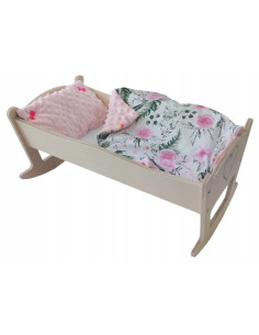 KOŁYSKA DLA LALEK GRAWEROWANA Z POŚCIELĄ