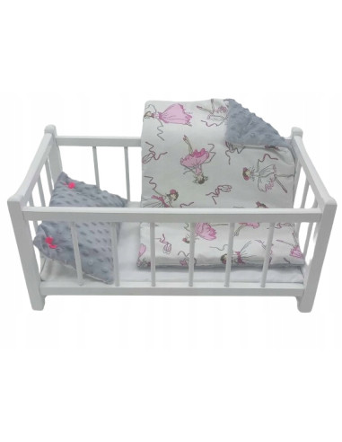 DREWNIANE ŁÓŻECZKO dla lalek Z POŚCIELĄ