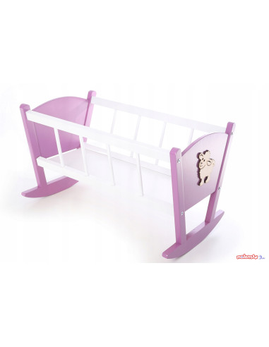 KOŁYSKA z pościelą puszystą DLA LALEK DREWNIANA...