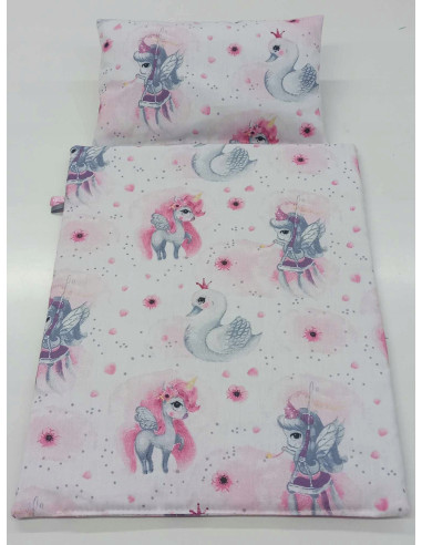 KOŁYSKA z pościelą puszystą DLA LALEK DREWNIANA...