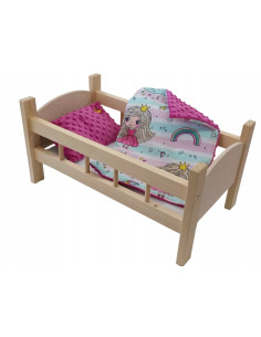 ŁÓŻECZKO DREWNIANE dla lalek DUŻE +POŚCIEL