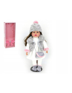 LALKA BOBAS 45cm zgina ręce i nogi MÓWI ŚPIEWA DŁUGIE WŁOSY