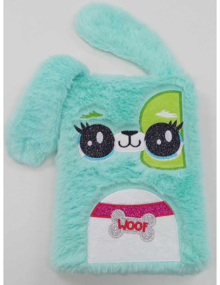 PAMIĘTNIK, NOTES. HAFT.Okładka z futerka. WŁOCHACZ