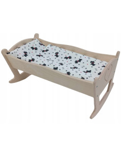 KOŁYSKA DLA LALEK DUŻA GRAWER. POŚCIEL BAWEŁNIANA