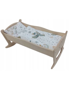 KOŁYSKA DLA LALEK DUŻA GRAWER. POŚCIEL BAWEŁNIANA