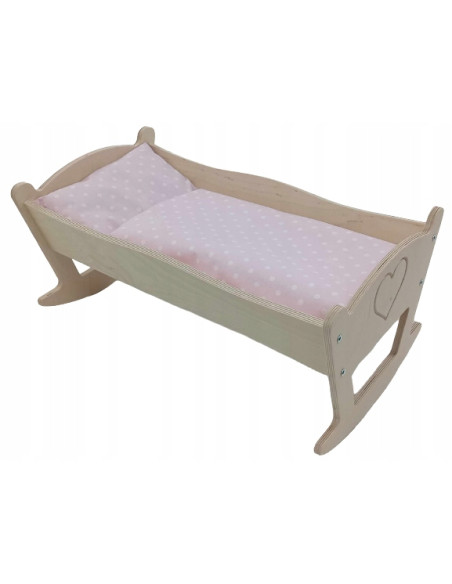 KOŁYSKA DLA LALEK DUŻA GRAWER. POŚCIEL BAWEŁNIANA