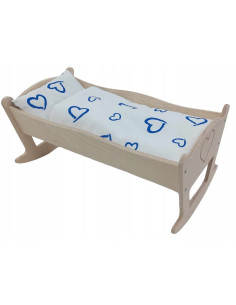KOŁYSKA DLA LALEK DUŻA GRAWER. POŚCIEL BAWEŁNIANA