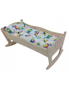 KOŁYSKA DLA LALEK DUŻA GRAWER. POŚCIEL BAWEŁNIANA