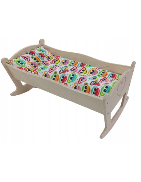 KOŁYSKA DLA LALEK DUŻA GRAWER. POŚCIEL BAWEŁNIANA