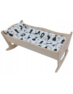 KOŁYSKA DLA LALEK DUŻA GRAWER. POŚCIEL BAWEŁNIANA