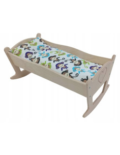 KOŁYSKA DLA LALEK DUŻA GRAWER. POŚCIEL BAWEŁNIANA