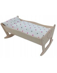 KOŁYSKA DLA LALEK DUŻA GRAWER. POŚCIEL BAWEŁNIANA