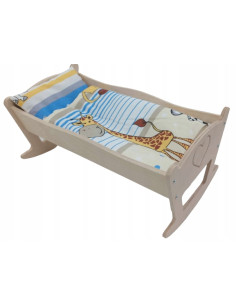 KOŁYSKA DLA LALEK DUŻA GRAWER. POŚCIEL BAWEŁNIANA