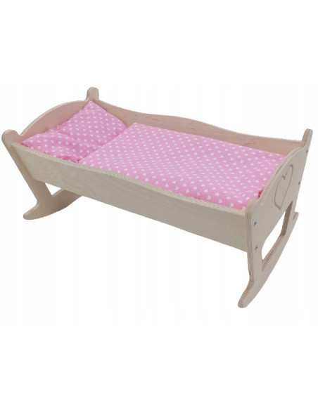KOŁYSKA DLA LALEK DUŻA GRAWER. POŚCIEL BAWEŁNIANA