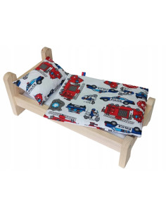 ŁÓŻKO DLA LALKI ŁÓŻECZKO DREWNIANE +POŚCIEL