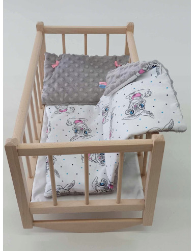 KOŁYSKA DREWNIANA dla lalek + POŚCIEL - PRODUCENT.