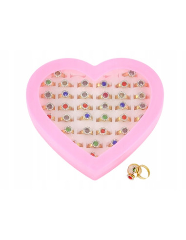 PIERŚCIONKI dla dziewczynki dzieci BIŻUTERIA 36w1