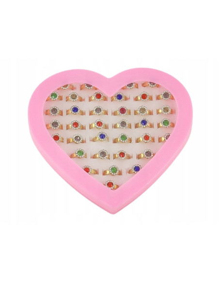 PIERŚCIONKI dla dziewczynki dzieci BIŻUTERIA 36w1