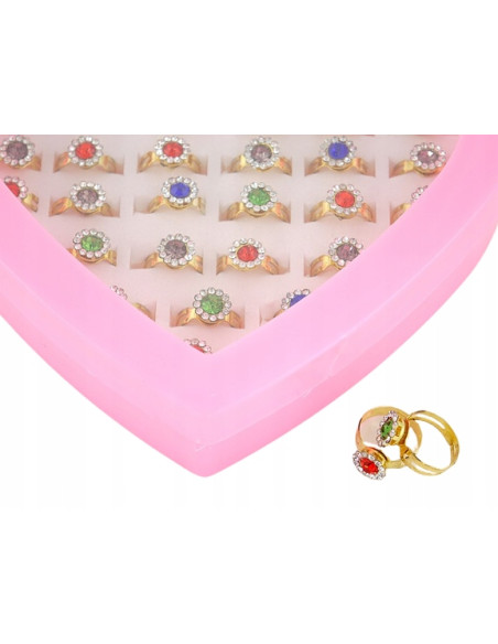 PIERŚCIONKI dla dziewczynki dzieci BIŻUTERIA 36w1