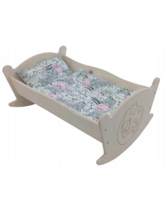 KOŁYSKA GRAWEROWANA DLA LALEK LALKI Z POŚCIELĄ