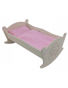 KOŁYSKA GRAWEROWANA DLA LALEK LALKI Z POŚCIELĄ