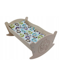 KOŁYSKA GRAWEROWANA DLA LALEK LALKI Z POŚCIELĄ