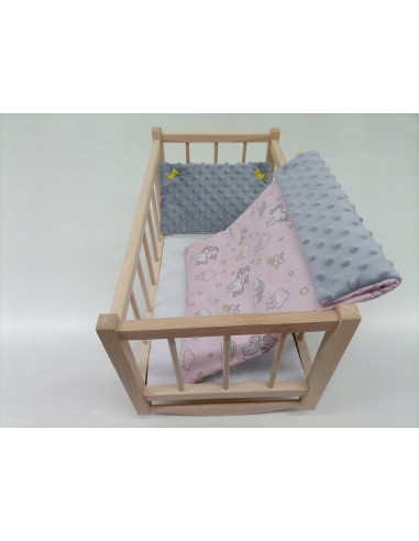 KOŁYSKA DREWNIANA dla lalek + POŚCIEL - PRODUCENT.
