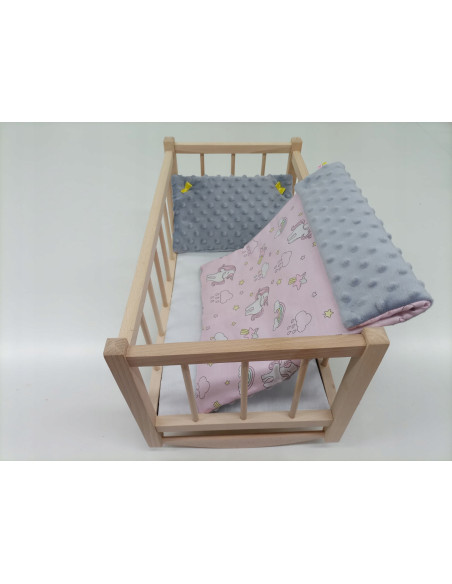 KOŁYSKA DREWNIANA dla lalek + POŚCIEL - PRODUCENT.